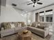 Bright living room with stylish furnishings, large windows, and access to the outdoors at 5347 Warrior St, Frederick, CO 80504