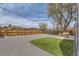 Backyard with gravel, fence and artificial turf at 1655 Wolff St, Denver, CO 80204