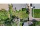 Aerial view of a home's spacious backyard featuring mature trees, lush greenery, and a peaceful setting at 8305 Eaton Way, Arvada, CO 80003