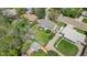 A beautiful aerial view of a home's serene backyard, highlighting lush greenery, mature trees, and privacy at 8305 Eaton Way, Arvada, CO 80003
