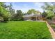 Large backyard with expansive lawn and patio perfect for entertaining at 6222 S Ames Ct, Littleton, CO 80123