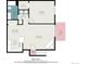 742 square foot floor plan for a one bedroom one bathroom unit at 430 Zang St # 4-102, Lakewood, CO 80228