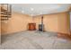 Basement featuring a fireplace and wet bar at 8791 Grizzly Way, Evergreen, CO 80439
