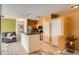 Open kitchen featuring stainless steel appliances and a view of the living room at 9300 E Florida Ave # 906, Denver, CO 80247