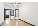 Inviting dining area with neutral walls, hardwood flooring and kitchen adjacent at 553 N Logan St, Denver, CO 80203