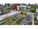 An aerial view of the residences and the street traffic near the buildings at 553 N Logan St, Denver, CO 80203