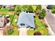Aerial view of the property showcasing the lush green backyard and neighborhood at 8133 W Quarto Ave, Littleton, CO 80128
