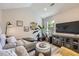 Comfortable living room featuring a large window, modern furniture, and ample natural light for a cozy atmosphere at 2841 N Columbine St, Denver, CO 80205