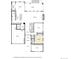 Detailed floor plan illustrating the layout of the kitchen, living room, balcony, office, and bedroom at 6977 Copper Sky Cir, Castle Pines, CO 80108
