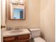 Simple bathroom with a vanity, mirror, and toilet at 17703 E Nassau Pl, Aurora, CO 80013