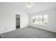 Large bedroom featuring plush carpet, a ceiling fan, a closet, and a bright window at 6193 Terry Ct, Arvada, CO 80403