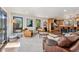 Inviting living room features modern windows, comfortable seating, and views of the surrounding nature at 6640 Kilimanjaro Dr, Evergreen, CO 80439