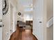 Inviting entryway featuring hardwood floors that lead to a cozy living room at 337 Ivory Cir, Aurora, CO 80011