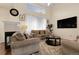 Comfortable living room with a fireplace, plush seating, and a large window at 337 Ivory Cir, Aurora, CO 80011
