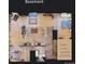 Basement floor plan with living areas, HVAC, and laundry area at 5350 Clearbrooke Ct, Castle Rock, CO 80104