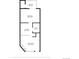 Layout of the unit floor plan, showing the bedroom, bathroom, kitchen, living room and balcony with dimensions at 3050 W 107Th Pl # E, Westminster, CO 80031
