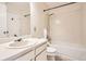 Standard bathroom featuring a shower-tub, toilet, vanity, and bright lighting at 7373 E Iowa Ave # 1112, Denver, CO 80231