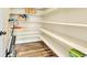 Walk-in pantry with ample shelving and storage for household supplies at 2594 Scoter Ln, Castle Rock, CO 80104