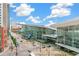 Aerial view of the city with a large convention center at 891 14Th St # 1408, Denver, CO 80202