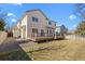 Spacious backyard featuring a wood deck, lawn, and privacy fence at 5276 S Danube St, Centennial, CO 80015