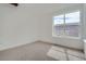 Bright bedroom with clean carpet, base trim, and a large window for natural light at 910 Promenade Dr, Superior, CO 80027