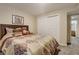 Basement bedroom with double doors leading to a closet and bathroom at 16845 Buffalo Valley Path, Monument, CO 80132