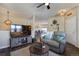 Open concept living room with a view into dining area at 16845 Buffalo Valley Path, Monument, CO 80132