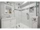 Modern bathroom with glass shower, vanity, and new fixtures at 4321 W 118Th Pl, Westminster, CO 80031