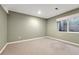 An unfinished basement features neutral carpet, natural light, and is ready for customization at 123 Wheat Ridge St, Palmer Lake, CO 80133