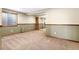 Carpeted basement area with neutral walls, traditional trim, and sliding glass door closets at 23060 Hope Dale Ave, Parker, CO 80138