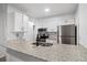 Updated kitchen with granite countertops, stainless steel appliances, and white cabinetry at 14720 E Kentucky Dr # 612, Aurora, CO 80012