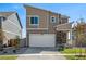 Two-story modern home with attached garage and landscaped front yard at 17919 Dandy Brush Dr, Parker, CO 80134