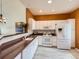 Modern kitchen featuring white cabinets, stainless steel appliances, and ample counter space at 12819 E Dickensen Pl, Aurora, CO 80014