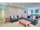 Finished basement with lounge area and pool table and wet bar at 965 Arapahoe Cir, Louisville, CO 80027