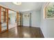Bedroom with bright blue walls, natural light, and a view to an adjacent room at 805 Union Ave, Boulder, CO 80304