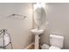 Clean half bath features a pedestal sink and light walls at 24686 E Florida Ave, Aurora, CO 80018