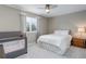 Cozy bedroom with neutral decor, a comfortable bed, and a crib providing a versatile space for rest and relaxation at 24686 E Florida Ave, Aurora, CO 80018