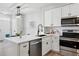 Bright kitchen showcasing stainless steel appliances, modern white cabinets, and a stylish sink with ample counter space at 5555 E Briarwood Ave # 2604, Centennial, CO 80122