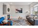 Comfortable living area featuring a modern fireplace, stylish furniture, and a decorative rug at 5555 E Briarwood Ave # 2604, Centennial, CO 80122