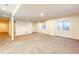 Large basement area with plush carpet, providing a versatile space for recreation or storage at 23612 Glenmoor Dr, Parker, CO 80138