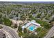 Aerial view of neighborhood with community pool and tennis courts at 12663 S Silver Creek Ct, Parker, CO 80134