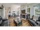 Spacious living space featuring fireplace and open-concept floorplan to dining area at 12663 S Silver Creek Ct, Parker, CO 80134