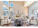 Bright and airy living room features large windows, neutral colors, and stylish furniture at 10935 Acadia, Parker, CO 80138