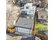 Aerial view of this modern home with a rooftop deck and detached garage at 357 S Franklin St, Denver, CO 80209