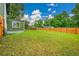 Large backyard with a well-maintained lawn, wood fence, and mature trees at 6498 S Everett Way, Littleton, CO 80123