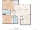 Detailed floor plan of the home showcases the layout with labeled rooms, dimensions, and total square footage at 2575 S Syracuse Way # 101, Denver, CO 80231