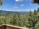Breathtaking mountain views from the deck and picturesque forests enhancing the appeal of this charming property at 29657 Loomis Way, Golden, CO 80403