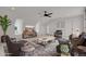 Spacious living room with modern furniture, a ceiling fan, and lots of windows at 9353 Middle Fork St, Littleton, CO 80125