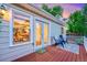 Outdoor deck area with french doors and seating, great for entertaining at 2530 S Knox Ct, Denver, CO 80219