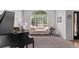 Bright living room features large windows, a comfortable chaise, and a grand piano, ideal for relaxation and entertainment at 10345 Lions Heart, Lone Tree, CO 80124